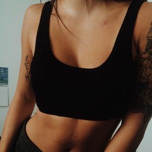 black tiny tank top